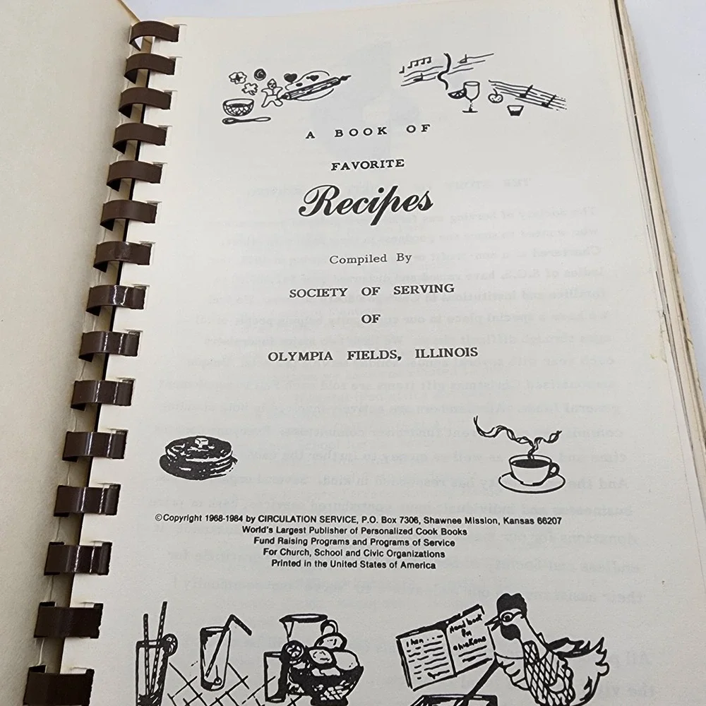 Cook Book Favorite Recipes From Our‎ Best Cooks Olympia Fields Illinois 1984 VTG